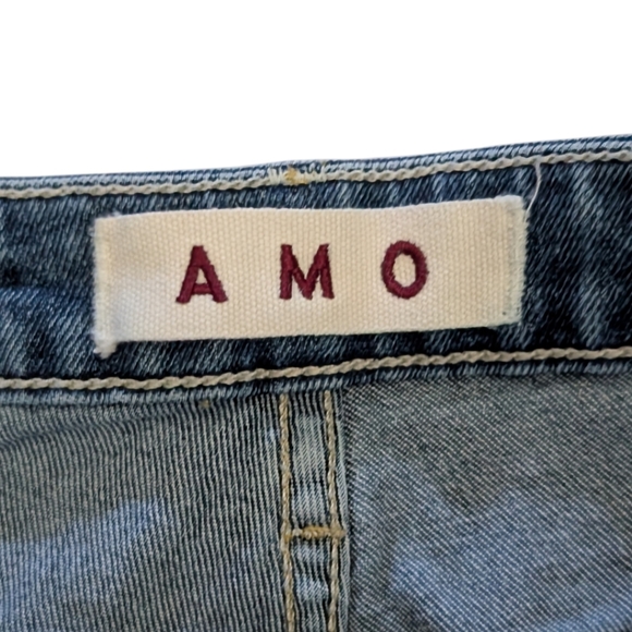 AMO Denim "The Babe" Jeans with Piping High Rise Straight Leg – Dark Vintage 30 - Picture 8 of 11